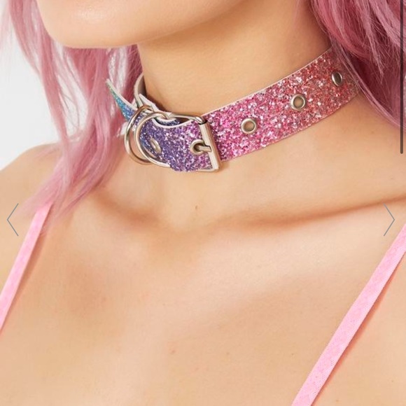 RAINBOW CUTIE GLITTER CHOKER (BRAND NEW) - Picture 2 of 3